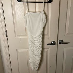 White ruched dress